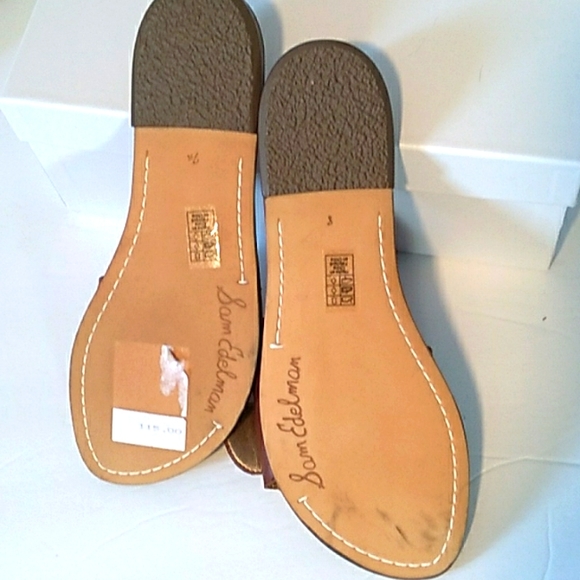 Beautiful pair of Granada Leather Slide Sandals in DK Bourbon by Sam Edelman NWT - Picture 4 of 8
